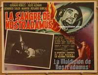 c497 LA SANGRE DE NOSTRADAMUS Mexican movie lobby card '61 Robles