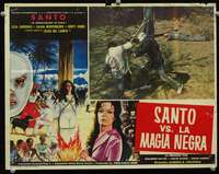 c573 SANTO VS. LA MAGIA NEGRA Mexican movie lobby card '73 wrestler!