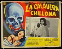 c584 SCREAMING SKULL Mexican movie lobby card '58 great horror artwork!