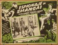c593 SHANGHAI STORY Mexican movie lobby card '54 Edmond O'Brien, Roman