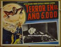 c604 TERROR FROM THE YEAR 5,000 Mexican movie lobby card '58 she-thing!