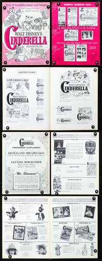 c035 CINDERELLA movie pressbook R65 Disney classic cartoon!