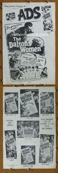c049 DALTONS' WOMEN movie pressbook '50 Tom Neal, Pamela Blake