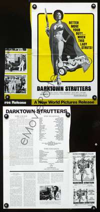 c053 DARKTOWN STRUTTERS movie pressbook '76 sisters on cycles!