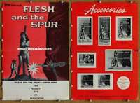 c074 FLESH & THE SPUR movie pressbook '56 John Agar, naked fury!