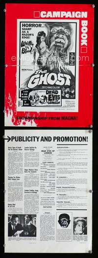 c057 DEAD EYES OF LONDON/GHOST movie pressbook '65 horror!
