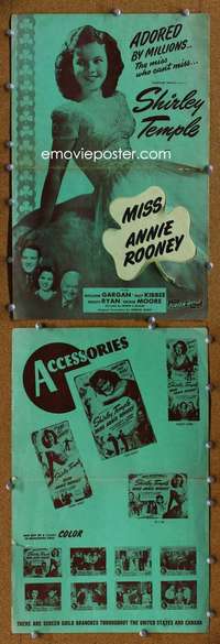 c157 MISS ANNIE ROONEY movie pressbook R48 teen-age Shirley Temple!