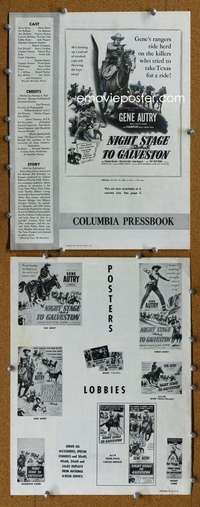 c171 NIGHT STAGE TO GALVESTON movie pressbook '52 cowboy Gene Autry!