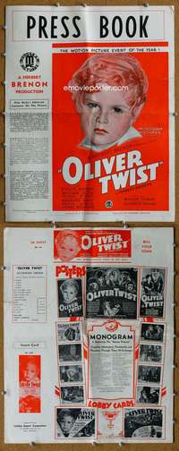 c177 OLIVER TWIST movie pressbook '33 Dickie Moore, Charles Dickens