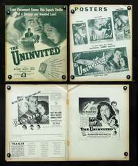 c249 UNINVITED movie pressbook '44 Ray Milland, Ruth Hussey