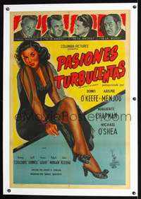 d314 MR. DISTRICT ATTORNEY linen Argentinean movie poster '46 bad girl!