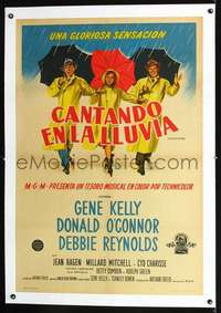 d321 SINGIN' IN THE RAIN linen Argentinean movie poster '52 Gene Kelly