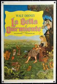 d322 SLEEPING BEAUTY linen Argentinean movie poster '59 Disney classic!