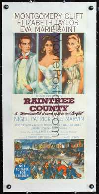 d058 RAINTREE COUNTY linen Australian daybill movie poster '57 Liz Taylor