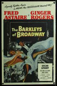 d349 BARKLEYS OF BROADWAY linen one-sheet movie poster '49 Astaire & Rogers!