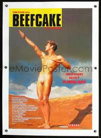 d353 BEEFCAKE linen one-sheet movie poster '99 hunky Bob Mizer biography!