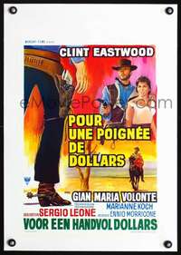 d102 FISTFUL OF DOLLARS linen Belgian movie poster R70s Clint Eastwood