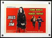 d103 JULES & JIM linen Belgian movie poster '61 Moreau, Truffaut