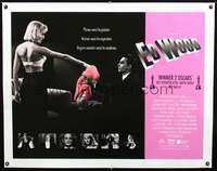 d073 ED WOOD linen British quad movie poster '94 Burton, Depp, mostly true!