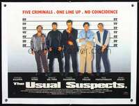 d086 USUAL SUSPECTS linen British quad movie poster '95 Kevin Spacey