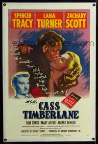 d380 CASS TIMBERLANE linen one-sheet movie poster '48 Tracy, Lana Turner