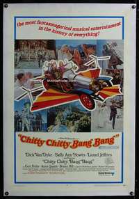 d386 CHITTY CHITTY BANG BANG linen style B one-sheet movie poster '69