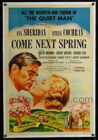 d393 COME NEXT SPRING linen one-sheet movie poster '56 Ann Sheridan, Cochran