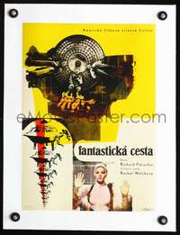 d115 FANTASTIC VOYAGE linen Czechoslovakian 11x15 movie poster '66 Walinka art!