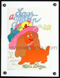 d122 LADY & THE TRAMP linen Czechoslovakian 11x16 movie poster '74 best Duda art!