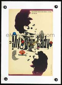 d125 MY FAIR LADY linen Czechoslovakian 11x16 movie poster '67Hepburn by Kaplan!