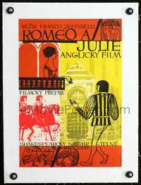 d128 ROMEO & JULIET linen Czechoslovakian 11x16 movie poster '69 Zeffirelli, Meli art