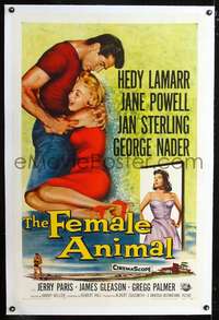 d426 FEMALE ANIMAL linen one-sheet movie poster '58 Hedy Lamarr, Powell