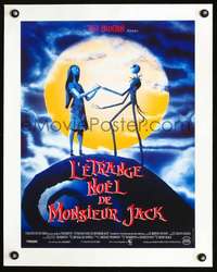 d207 NIGHTMARE BEFORE CHRISTMAS linen French 16x21 movie poster '93