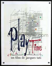 d211 PLAYTIME linen French 23x32 movie poster '67 Jacques Tati classic!