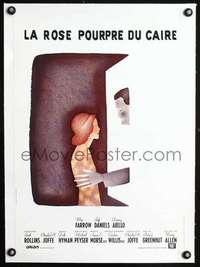 d213 PURPLE ROSE OF CAIRO linen French 15x21 movie poster '85Folon art