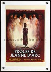 d220 TRIAL OF JOAN OF ARC linen French 16x24 movie poster '62 Nesel