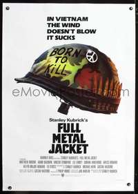 d438 FULL METAL JACKET linen advance one-sheet movie poster '87 Kubrick