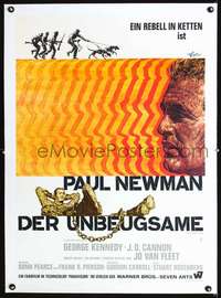 d146 COOL HAND LUKE linen German movie poster '67 Newman by Rolf Goetze!
