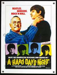 d148 HARD DAY'S NIGHT linen German movie poster R79 Beatles, different!