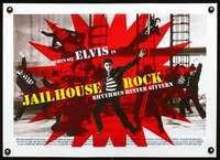 d141 JAILHOUSE ROCK linen German 16x24 movie poster R2003 classic Elvis Presley!