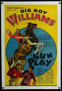 d450 GUN PLAY linen one-sheet movie poster '35 Big Boy Williams stone litho!