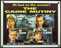 d041 CAINE MUTINY linen half-sheet movie poster '54 Humphrey Bogart, Ferrer