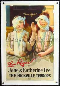 d461 HICKVILLE TERRORS linen one-sheet movie poster '22 Jane & Katherine Lee