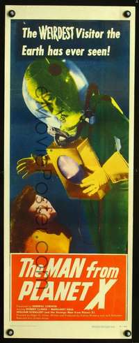 d003 MAN FROM PLANET X insert movie poster '51 Edgar Ulmer sci-fi!