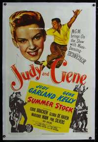 d614 SUMMER STOCK linen one-sheet movie poster '50 Judy Garland, Gene Kelly