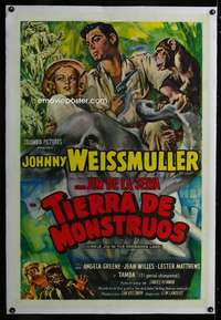 d493 JUNGLE JIM IN THE FORBIDDEN LAND linen Spanish/U.S. one-sheet movie poster '51