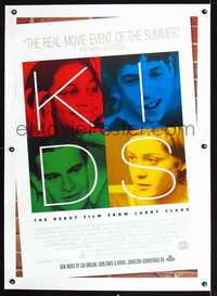 d494 KIDS linen one-sheet movie poster '95 Larry Clark, teens & AIDS, wild!
