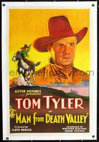 d512 MAN FROM DEATH VALLEY linen one-sheet movie poster R38 best Tom Tyler!