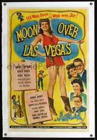 d519 MOON OVER LAS VEGAS linen one-sheet movie poster '44 sexy Anne Gwynne!