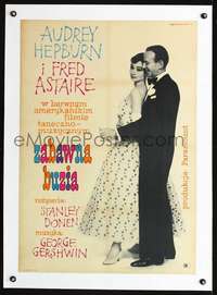 d267 FUNNY FACE linen Polish 23x33 movie poster '57 Hepburn & Astaire!